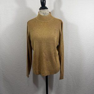 Classic Elements gold metallic shimmer sweater size X-large mock turtleneck NWT